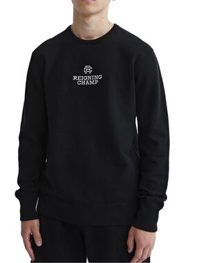 Reigning Champ The Lockup Embroidered Midweight Terry Crewneck Sweatshirt Size L